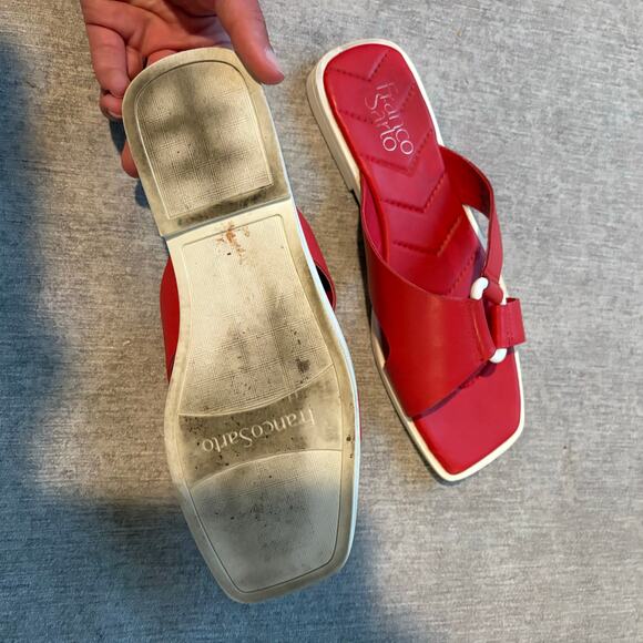 Franco Sarto Red Leather Sandals - Picture 4 of 4